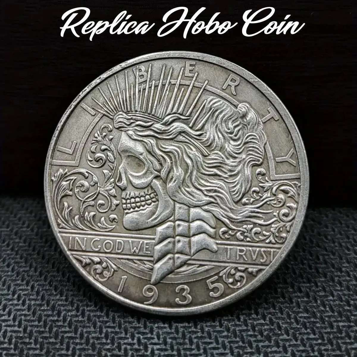 FANTASY PIECE REPLICA '1935 Peace' Skull Hobo Coin  (#coin011)