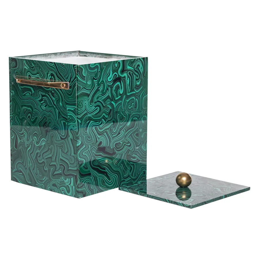 Faux Malachite Ice Bucket