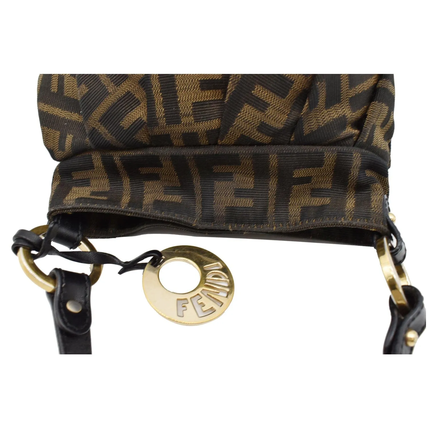 FENDI Mini Chef Zucca Jacquard Hobo Bag Brown