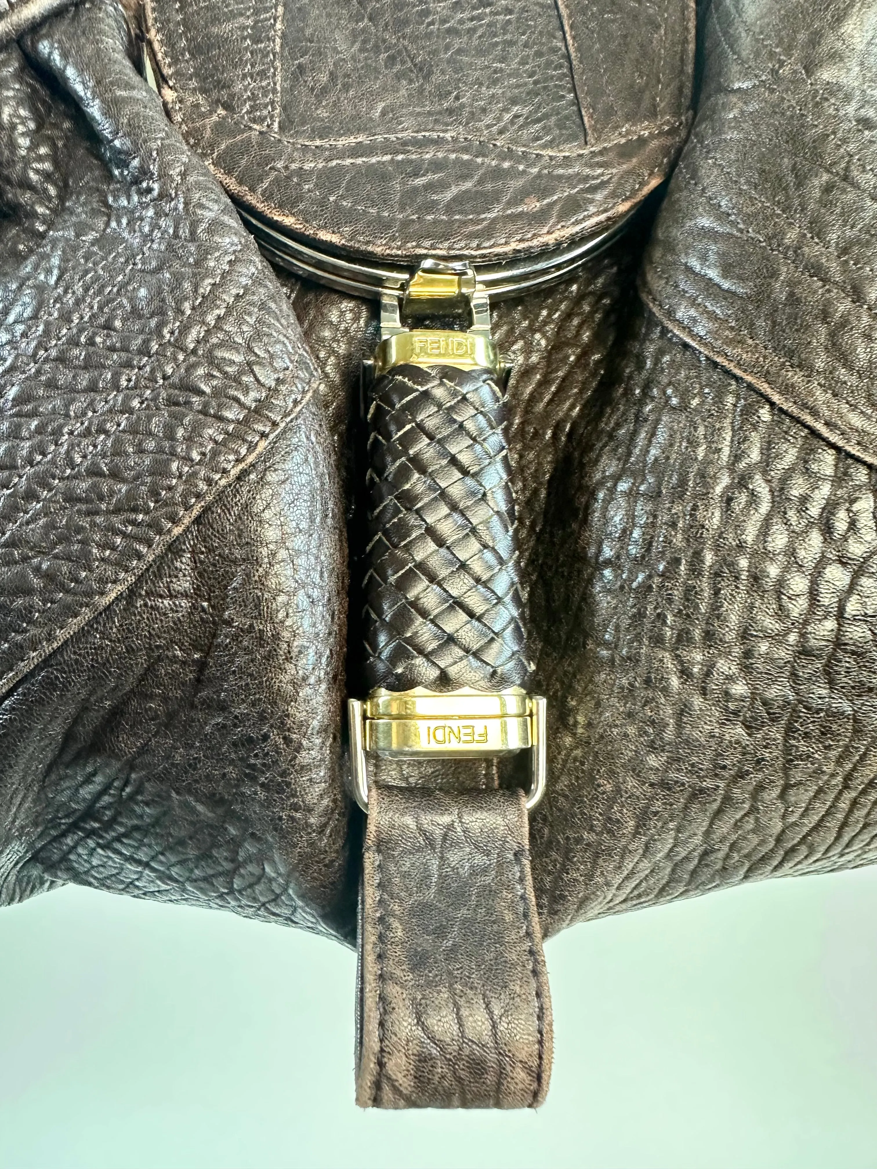 Fendi SS 2005 Spy Brown Leather Handbag