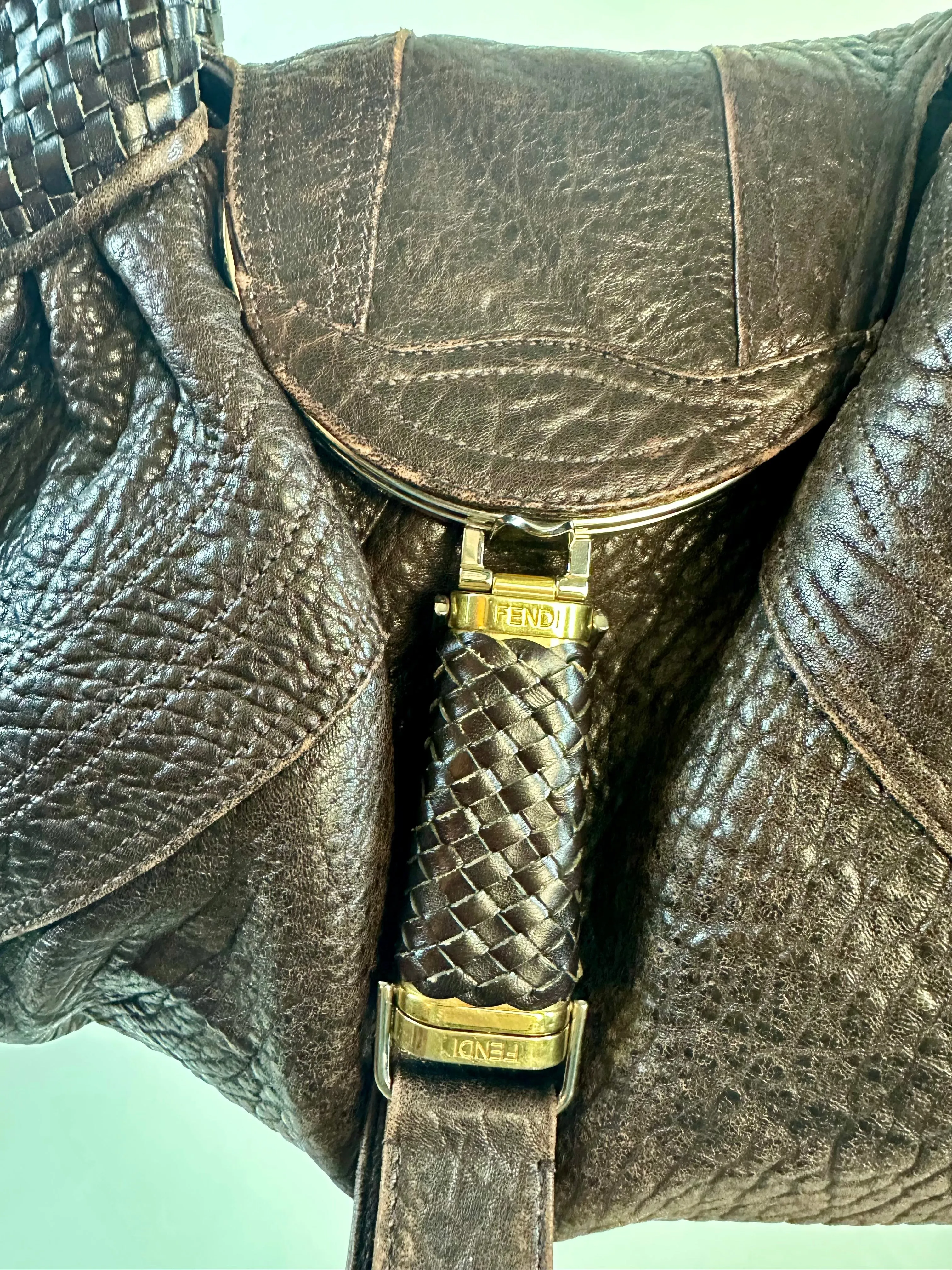 Fendi SS 2005 Spy Brown Leather Handbag