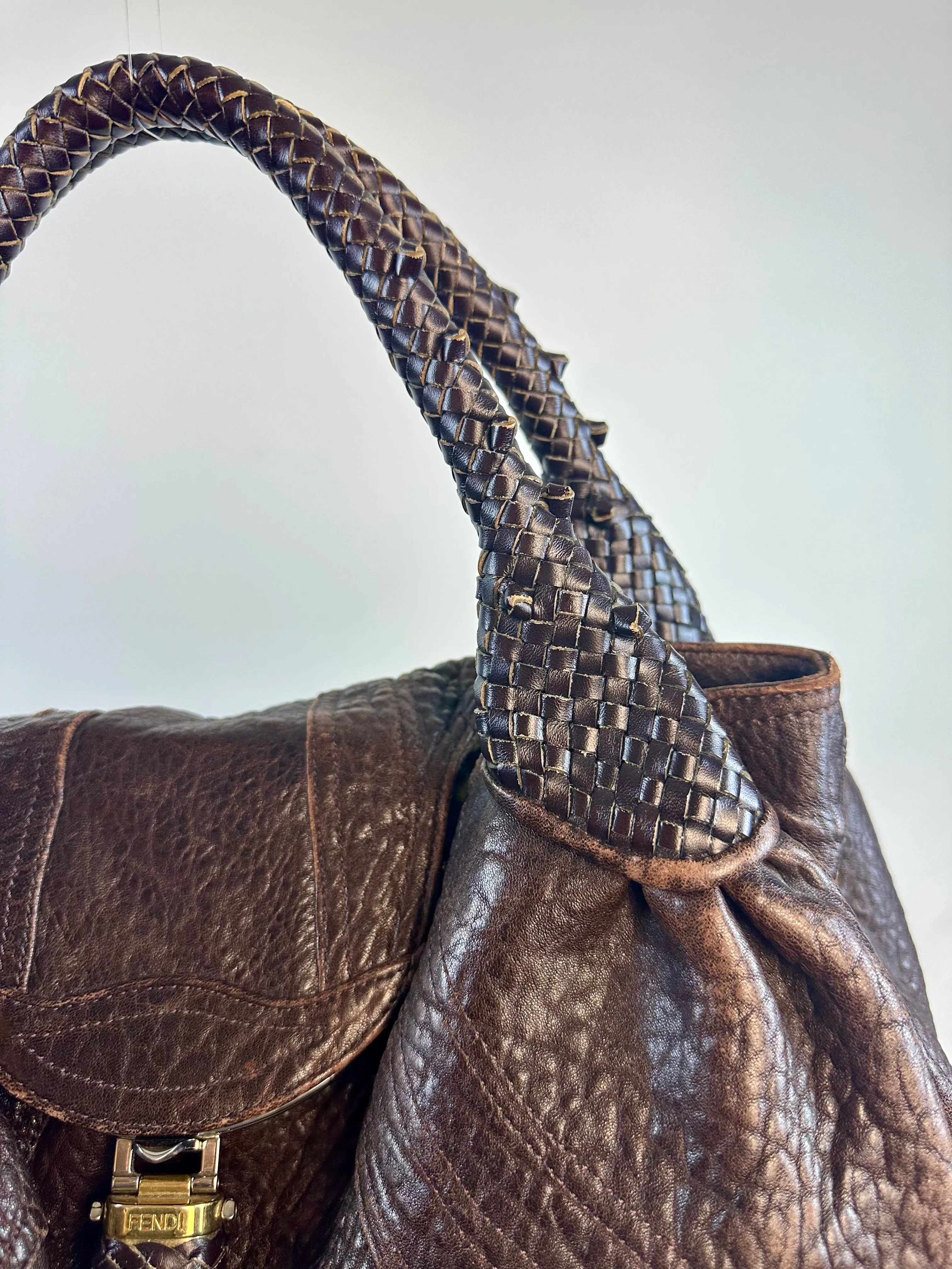 Fendi SS 2005 Spy Brown Leather Handbag