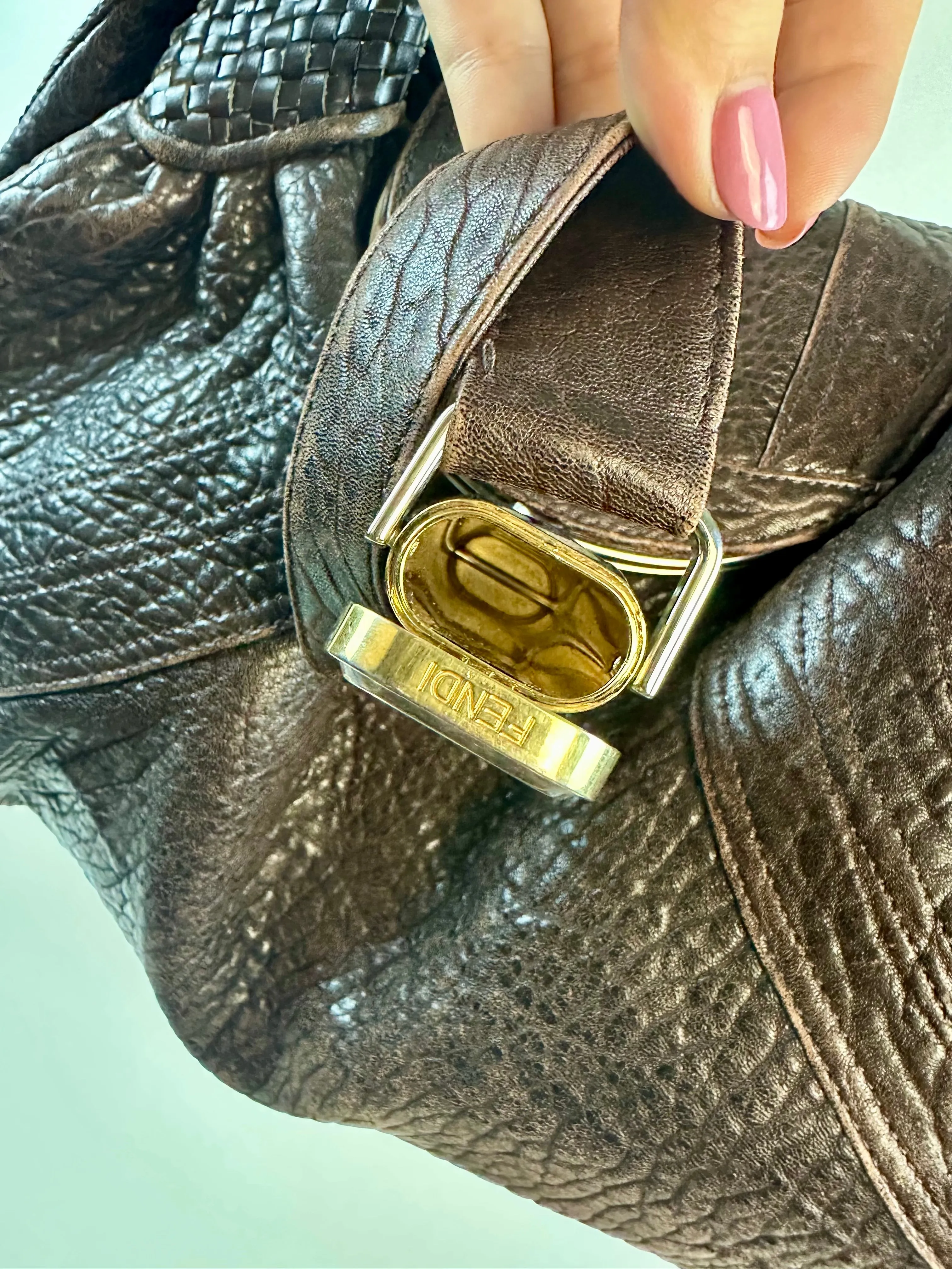 Fendi SS 2005 Spy Brown Leather Handbag