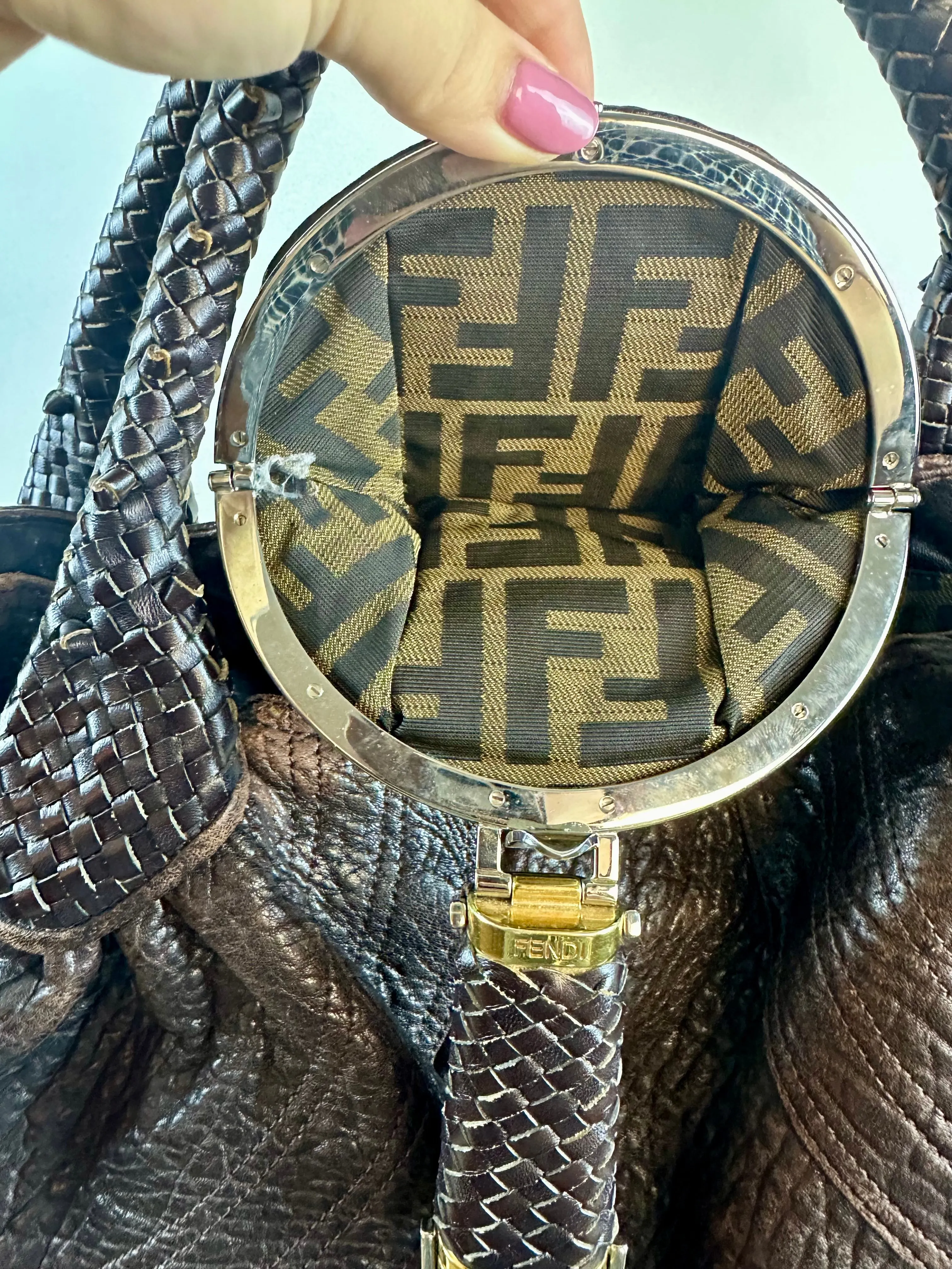 Fendi SS 2005 Spy Brown Leather Handbag
