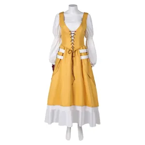 Final Fantasy VII Aerith Gainsborough Yellow Dress Set Cosplay Costume Outfits Halloween Carnival Suit