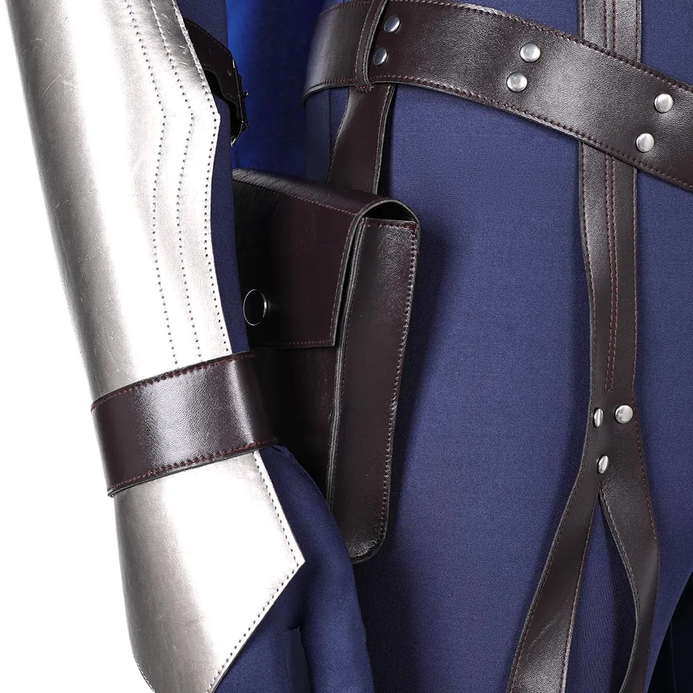 Final Fantasy VII Rebirth Cloud Strife Blue and Black Combat Suit Set Cosplay Costume Outfits Halloween Carnival Suit