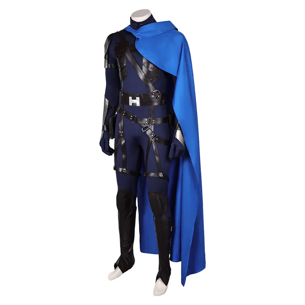 Final Fantasy VII Rebirth Cloud Strife Blue and Black Combat Suit Set Cosplay Costume Outfits Halloween Carnival Suit