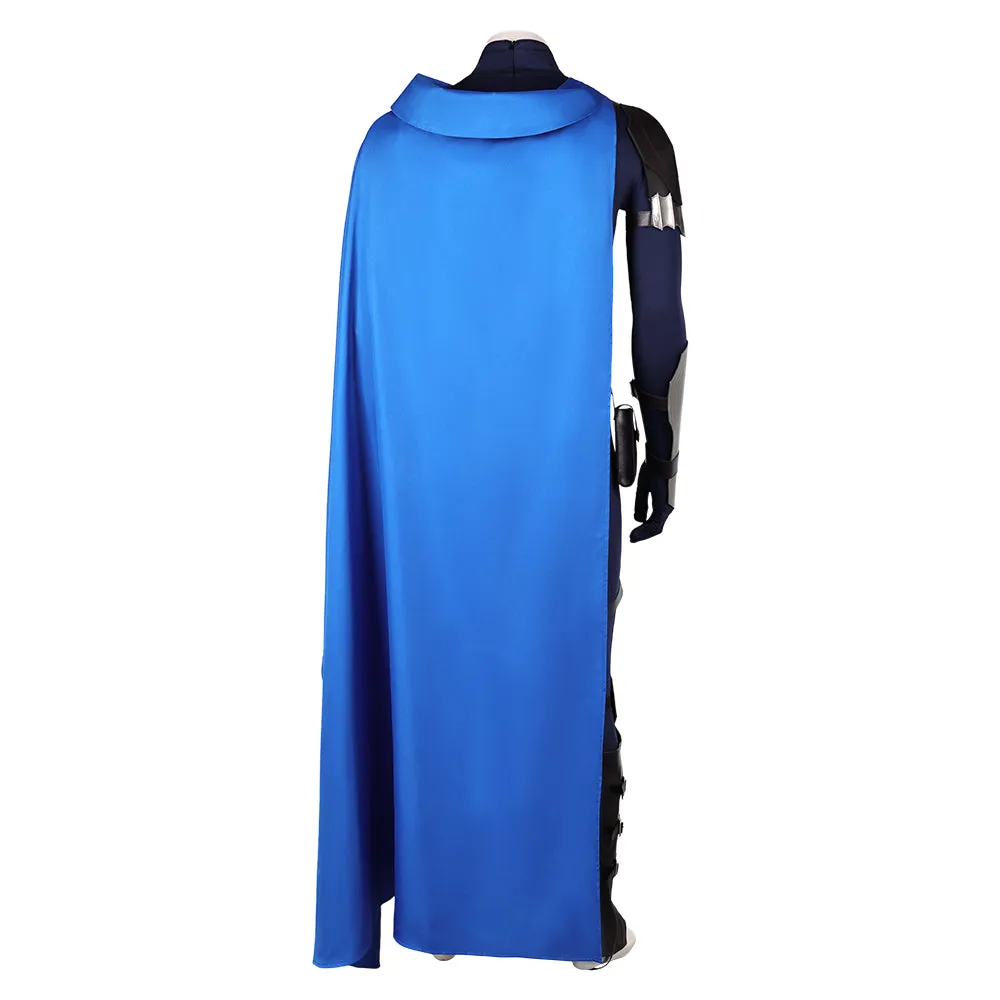 Final Fantasy VII Rebirth Cloud Strife Blue and Black Combat Suit Set Cosplay Costume Outfits Halloween Carnival Suit