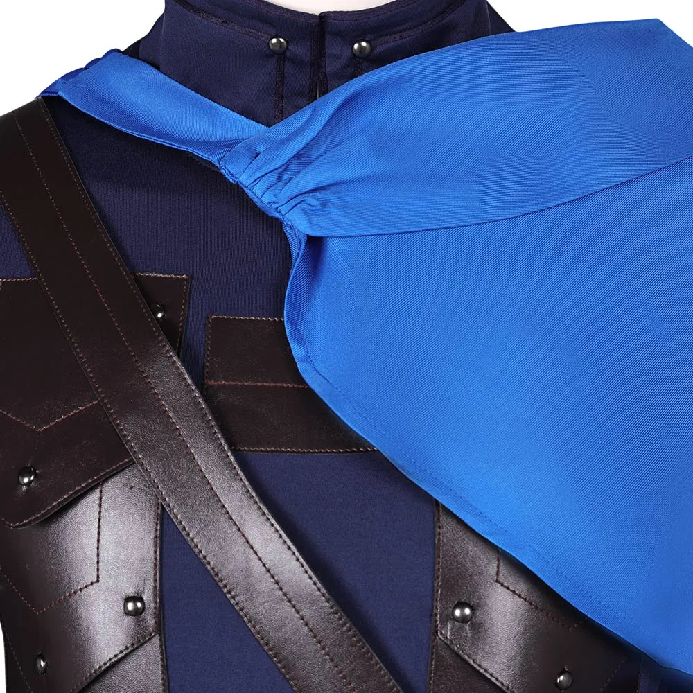 Final Fantasy VII Rebirth Cloud Strife Blue and Black Combat Suit Set Cosplay Costume Outfits Halloween Carnival Suit