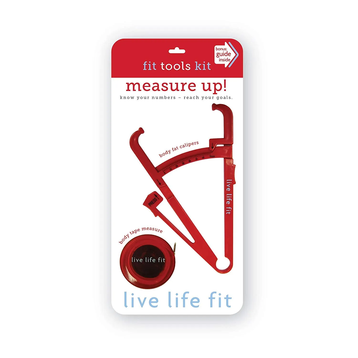 Fit Tools Kit by Fitlosophy with Body Fat Calipers and Measuring Tape