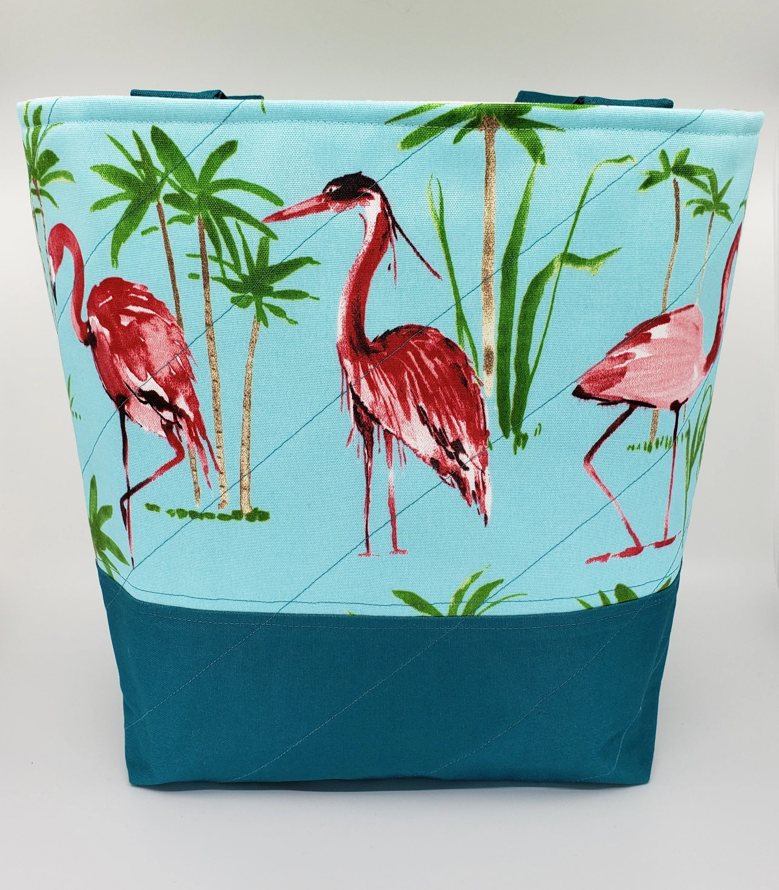 Flamingo - Quilted Bucket Bag - Large