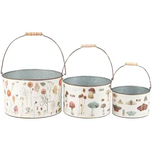 Floral Study Galvanized Bucket