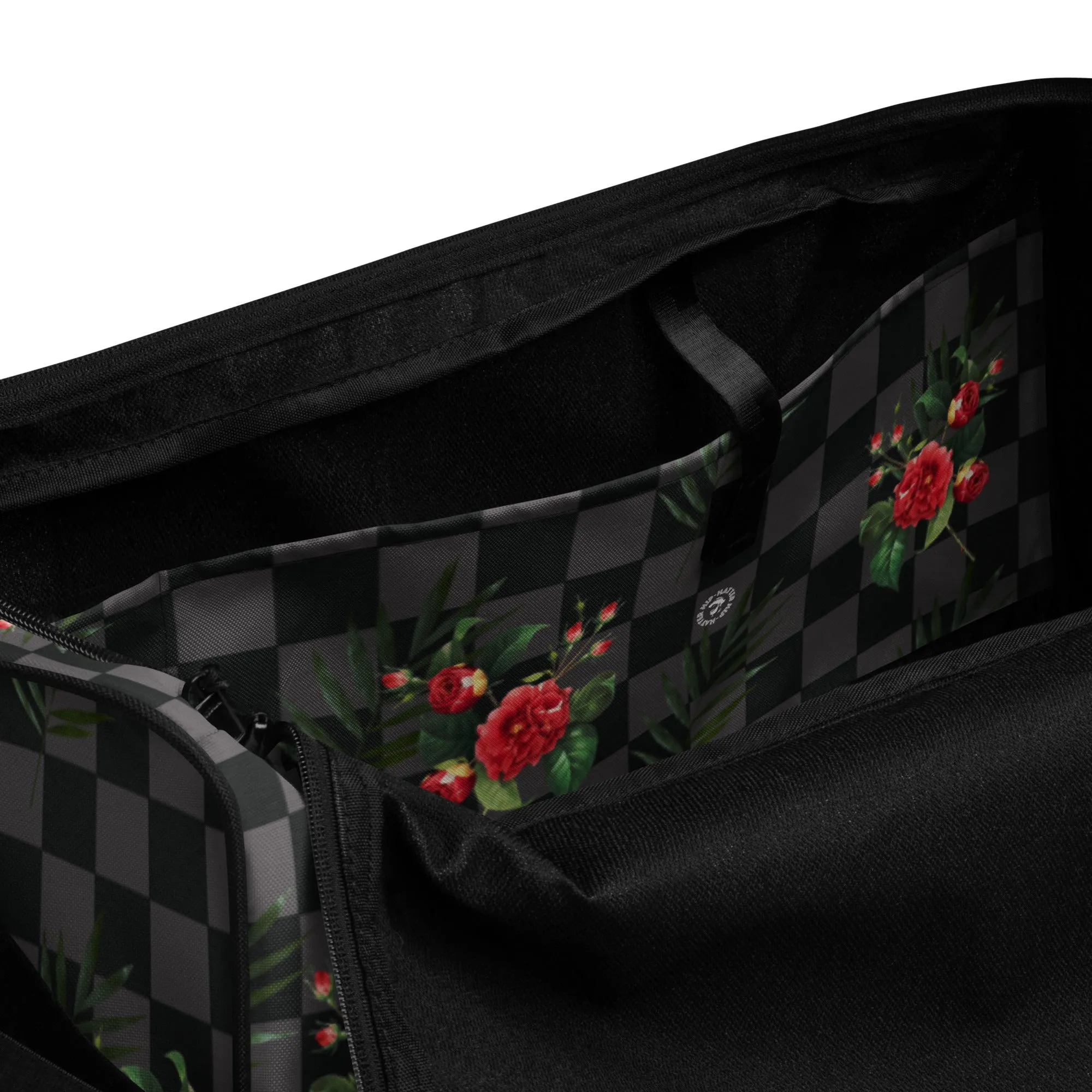 Flower Leaf Classic Plaid Design Hand Held Gym Luggage Travel Bag