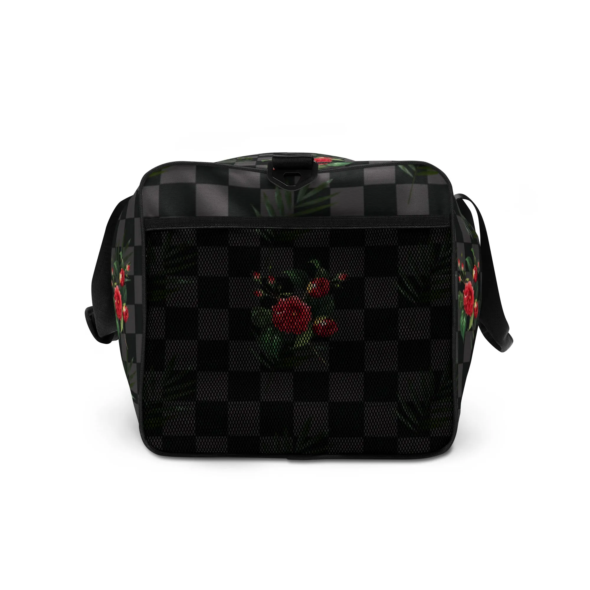 Flower Leaf Classic Plaid Design Hand Held Gym Luggage Travel Bag