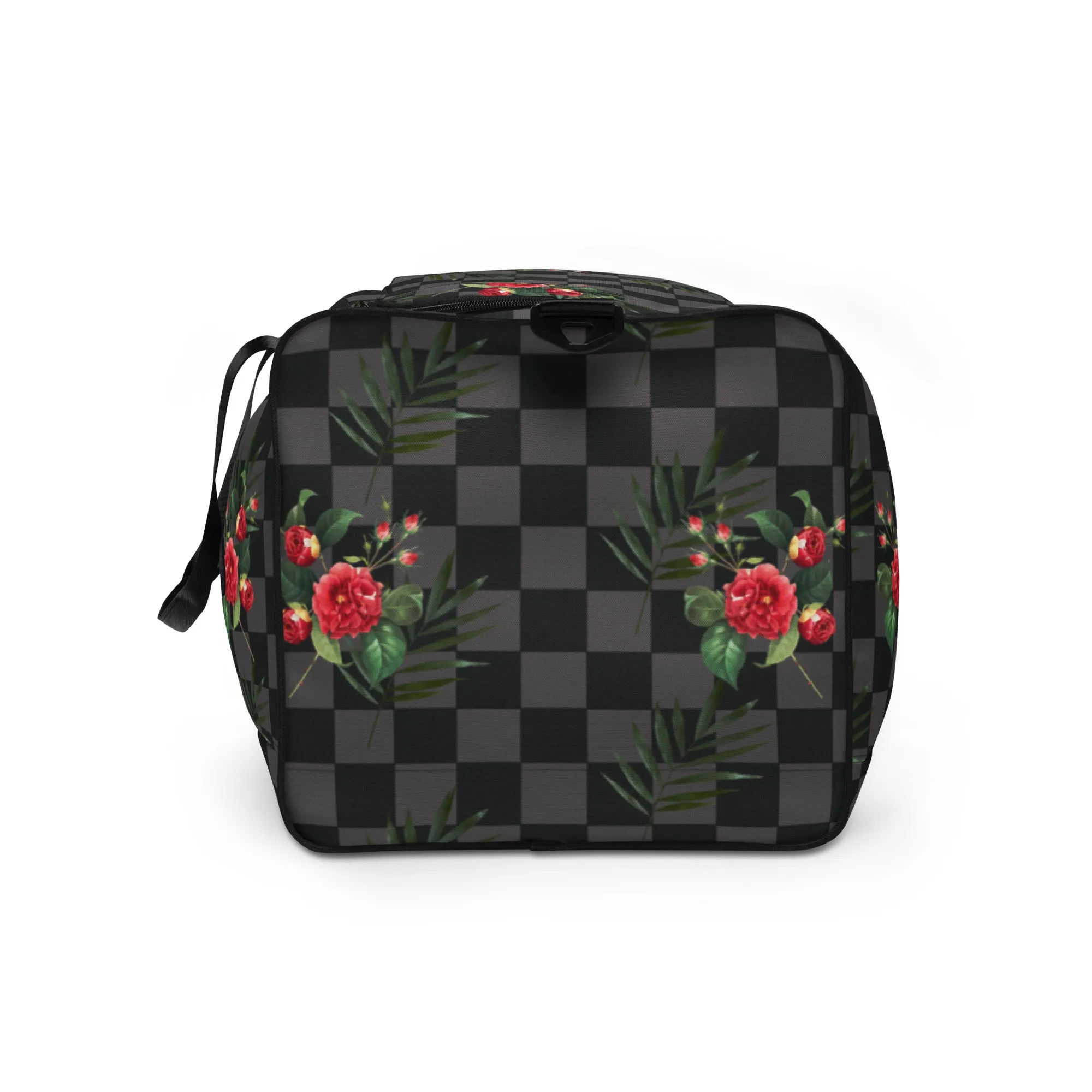 Flower Leaf Classic Plaid Design Hand Held Gym Luggage Travel Bag