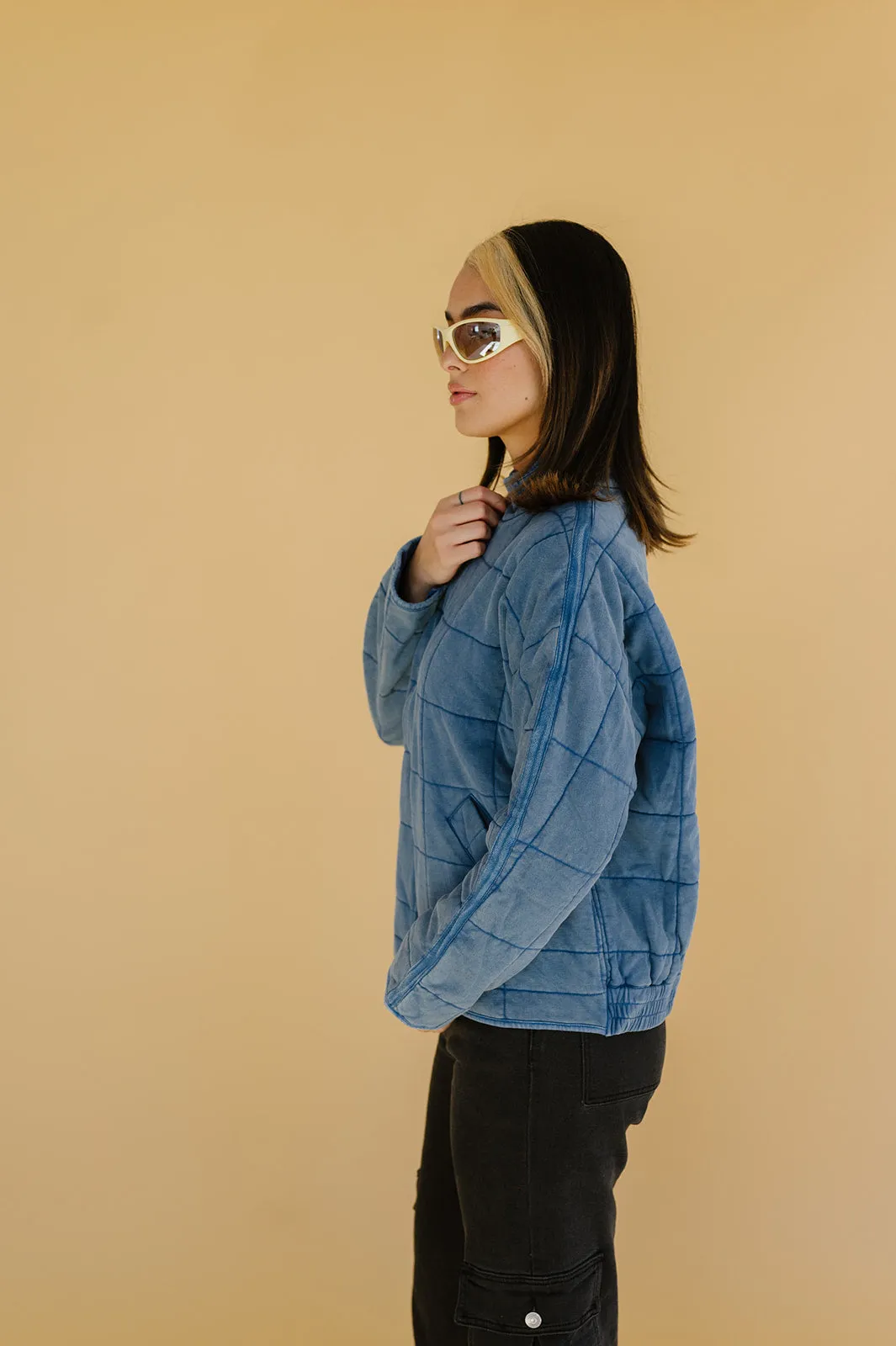 Forever Flame Quilted Jacket// Denim