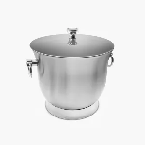 Fortune Candy Insulated Ice Bucket - Double Walled Stainless Steel Ice Bucket with Ice Tongs, Scoop, Lid, and Exclusive Handmade Nylon Holder - 3.3 L, Black