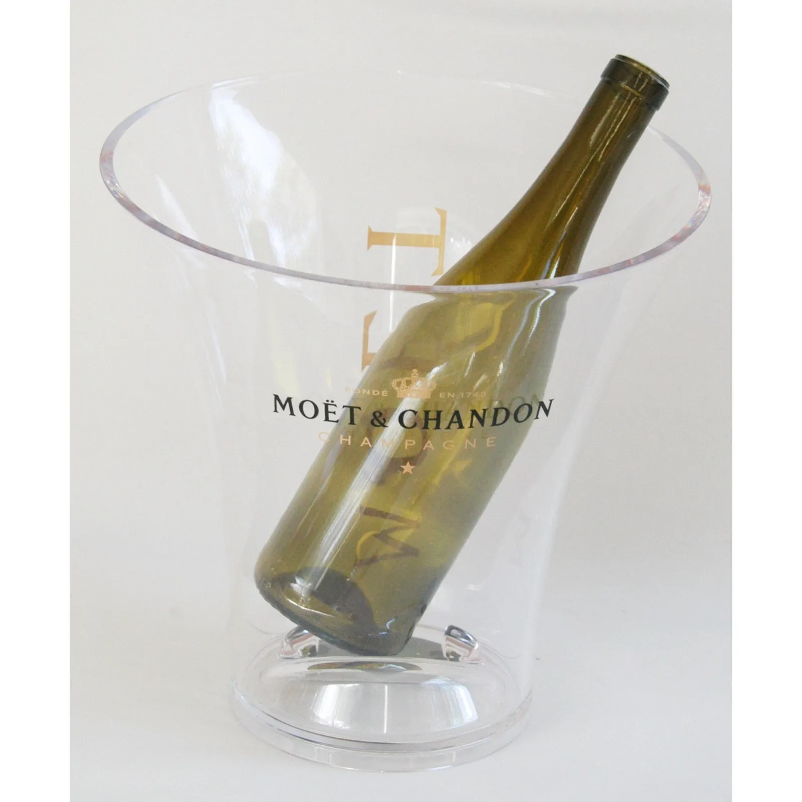 French Acrylic Moet & Chandon Bottle Chiller & Ice Bucket