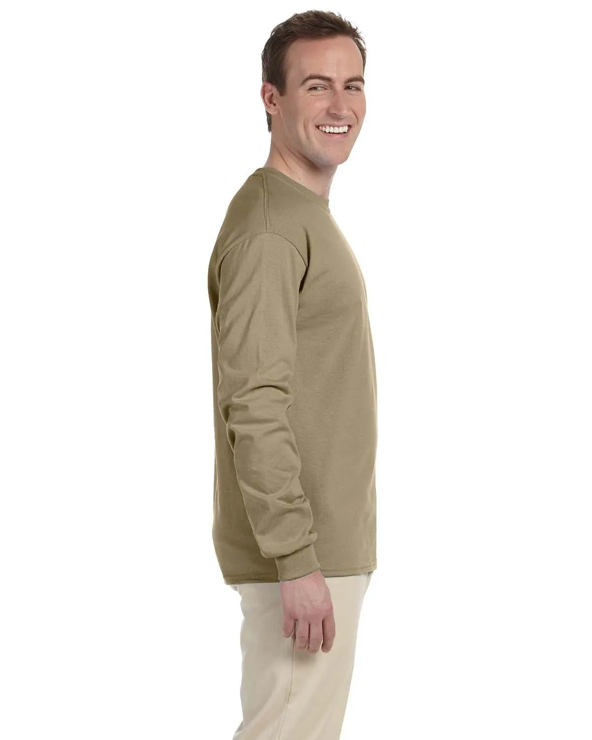 Fruit of the Loom Lightweight Long Sleeve T-Shirt | Khaki