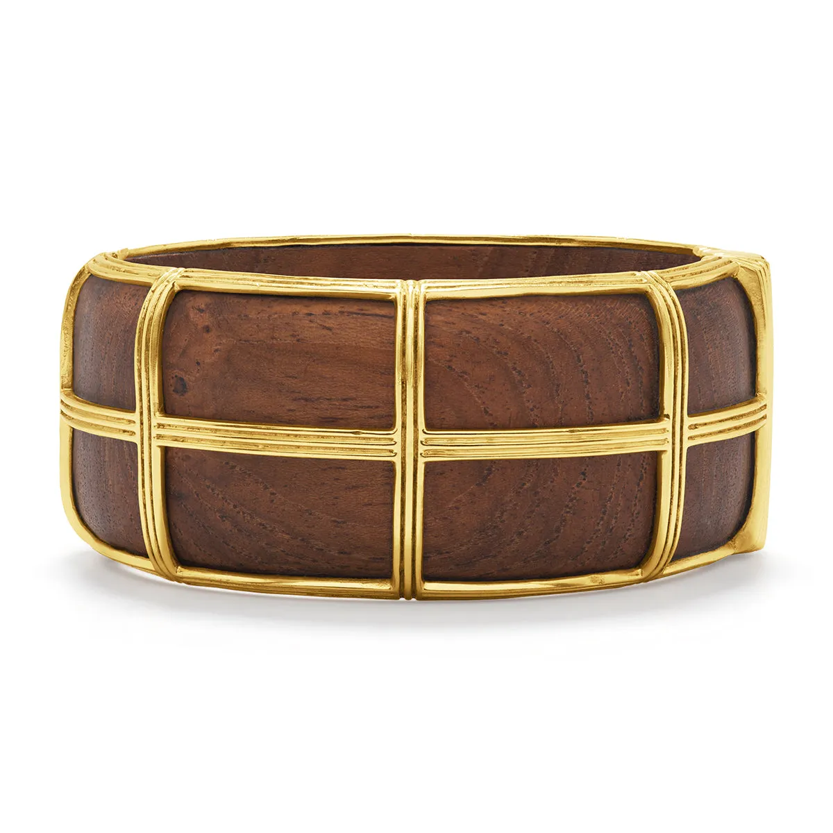 Gaia Grande Hinged Bangle - Teak