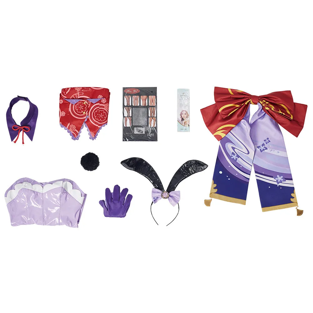 Genshin Impact Beelzebul Raiden Shogun Outfits Cosplay Costume Bunny Girl Jumpsuit Halloween Carnival Suit