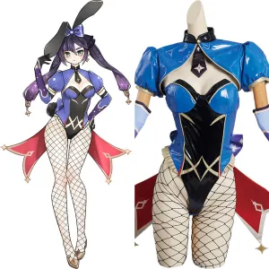 Genshin Impact Mona Bunny Girls Jumpsuit Outfits Cosplay Costume Halloween Carnival Suit
