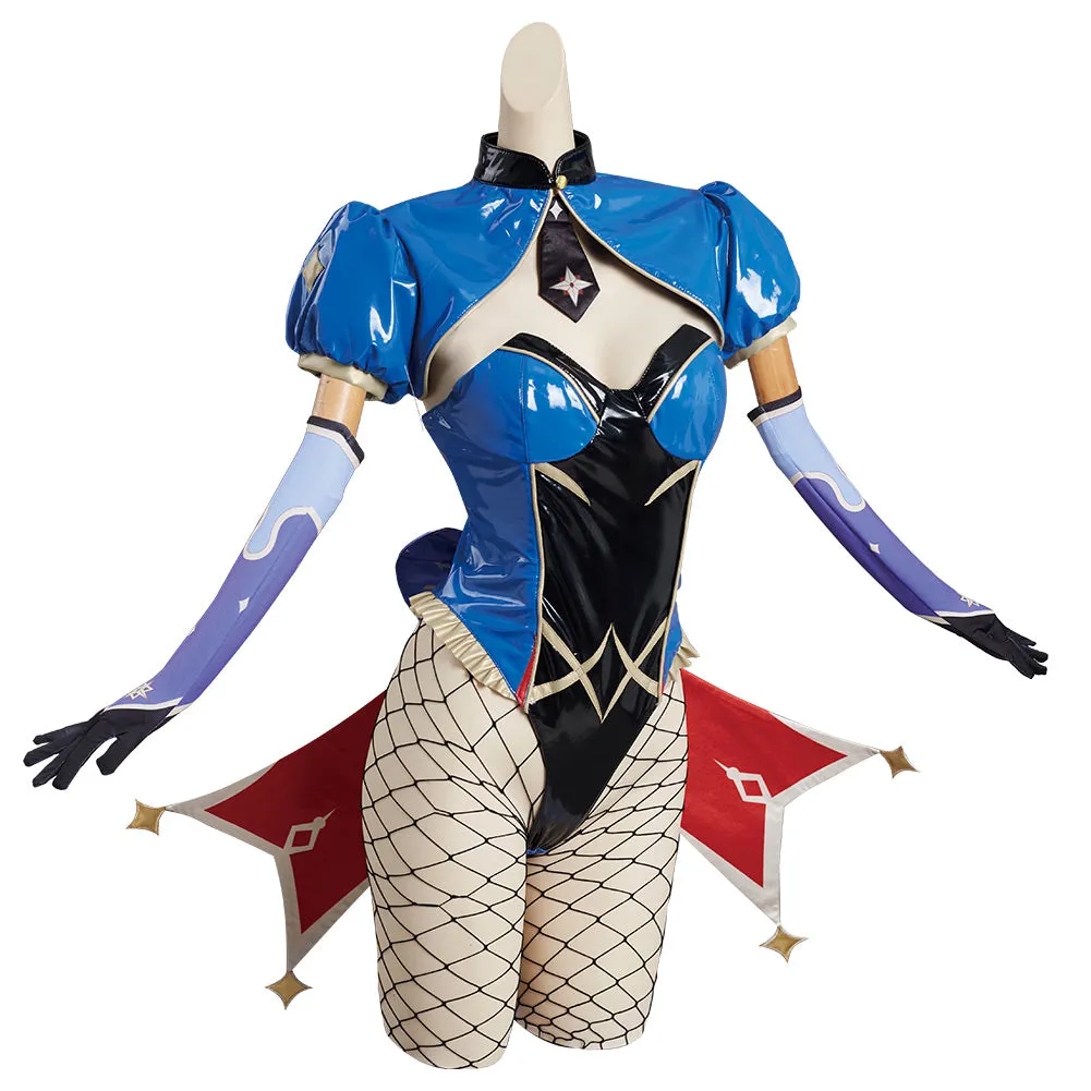 Genshin Impact Mona Bunny Girls Jumpsuit Outfits Cosplay Costume Halloween Carnival Suit