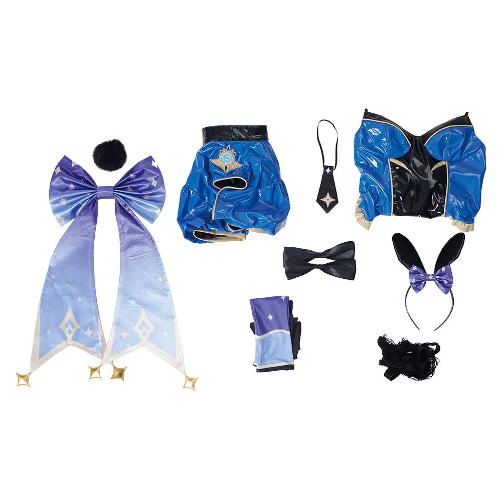 Genshin Impact Mona Bunny Girls Jumpsuit Outfits Cosplay Costume Halloween Carnival Suit