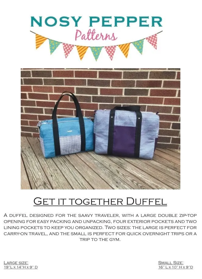 Get it Together Duffel PDF Pattern