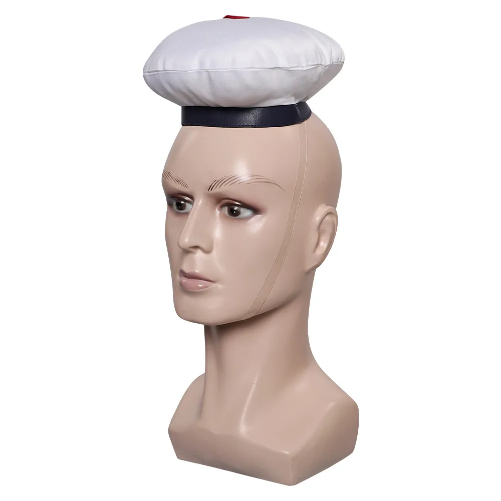Ghostbuster Stay Puft Marshmallow Man Cosplay Hat Cap Halloween Carnival Costume Accessories Navy WhiteHat