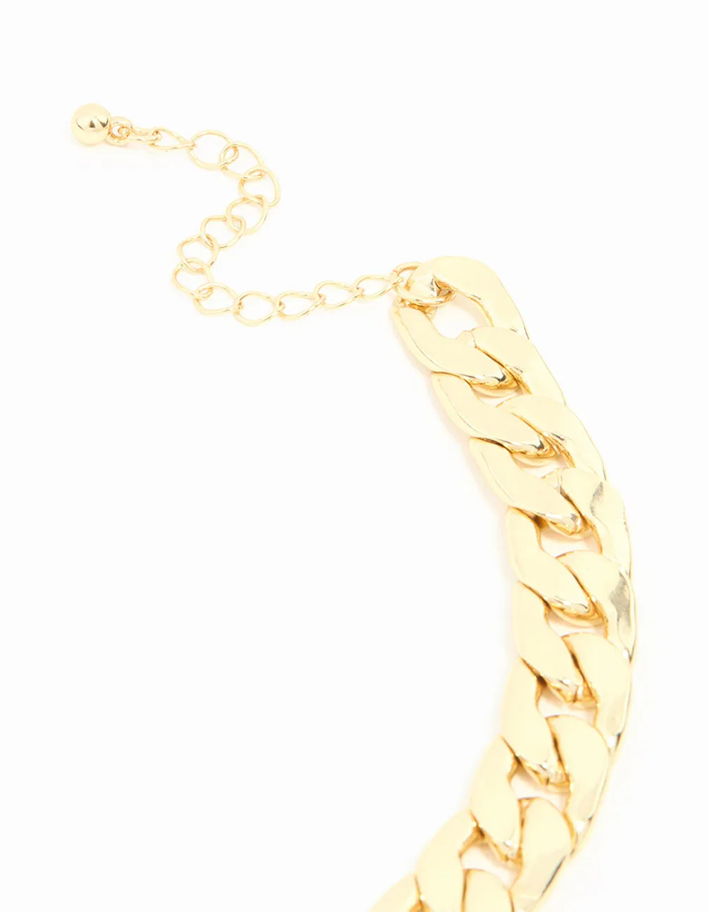 Gold Plated Flat Curb Chain Bracelet