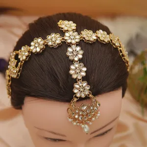 Golden Base Kundan Sheesh Matha Patti