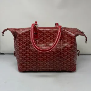 Goyard Red Coated Canvas Boeing Travel Bag 30 Satchel