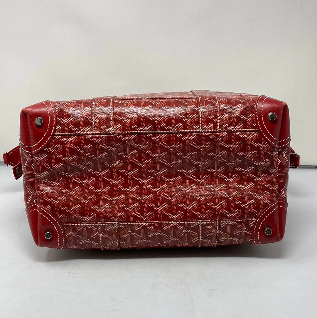 Goyard Red Coated Canvas Boeing Travel Bag 30 Satchel