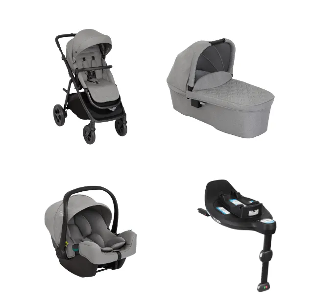 Graco Near2Me DLX Trio with Snuglite i-Size R129 Infant Car Seat & Snugturn i-Size R129 Rotating Isofix Base