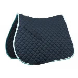 Grand Prix All Purpose Saddle Pad - Navy/Aqua/White