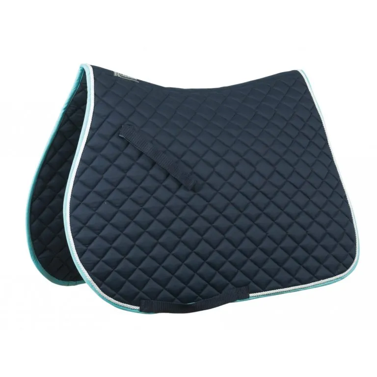 Grand Prix All Purpose Saddle Pad - Navy/Aqua/White