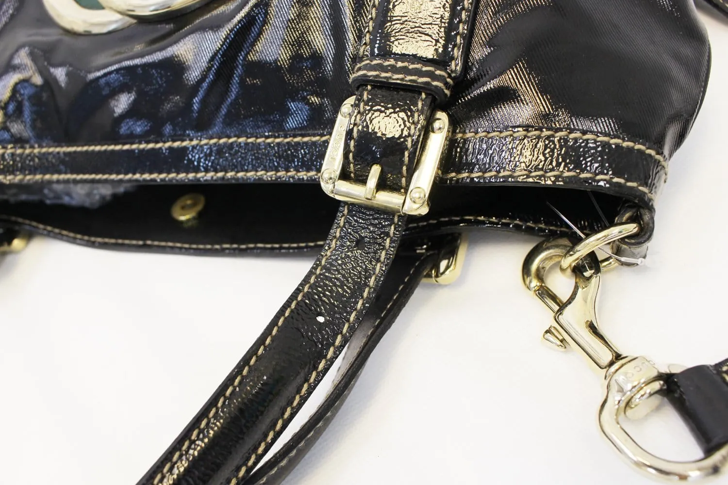GUCCI 162886 Black Leather Britt Hobo Bag