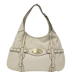 GUCCI 85th Anniversary Horsebit Leather Hobo Bag White 163804