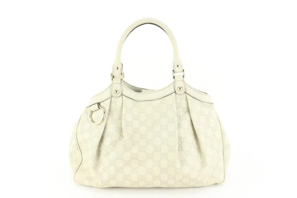 Gucci Beige Guccissima Leather GG Medium Sukey Hobo 74gz429s
