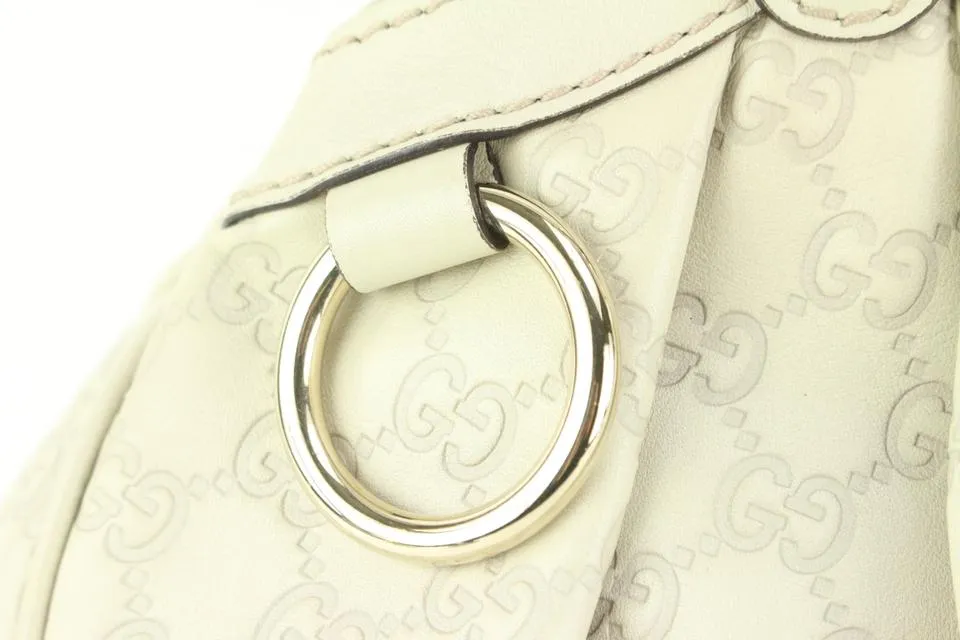 Gucci Beige Guccissima Leather GG Medium Sukey Hobo 74gz429s
