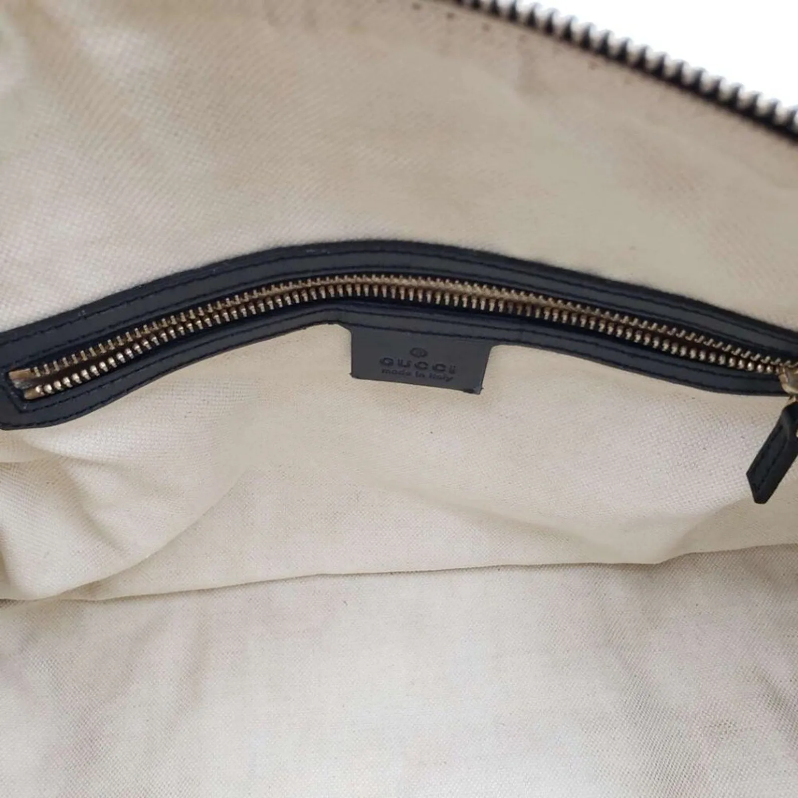 GUCCI Boston Medium Navy GG Cloth Satchel Bag