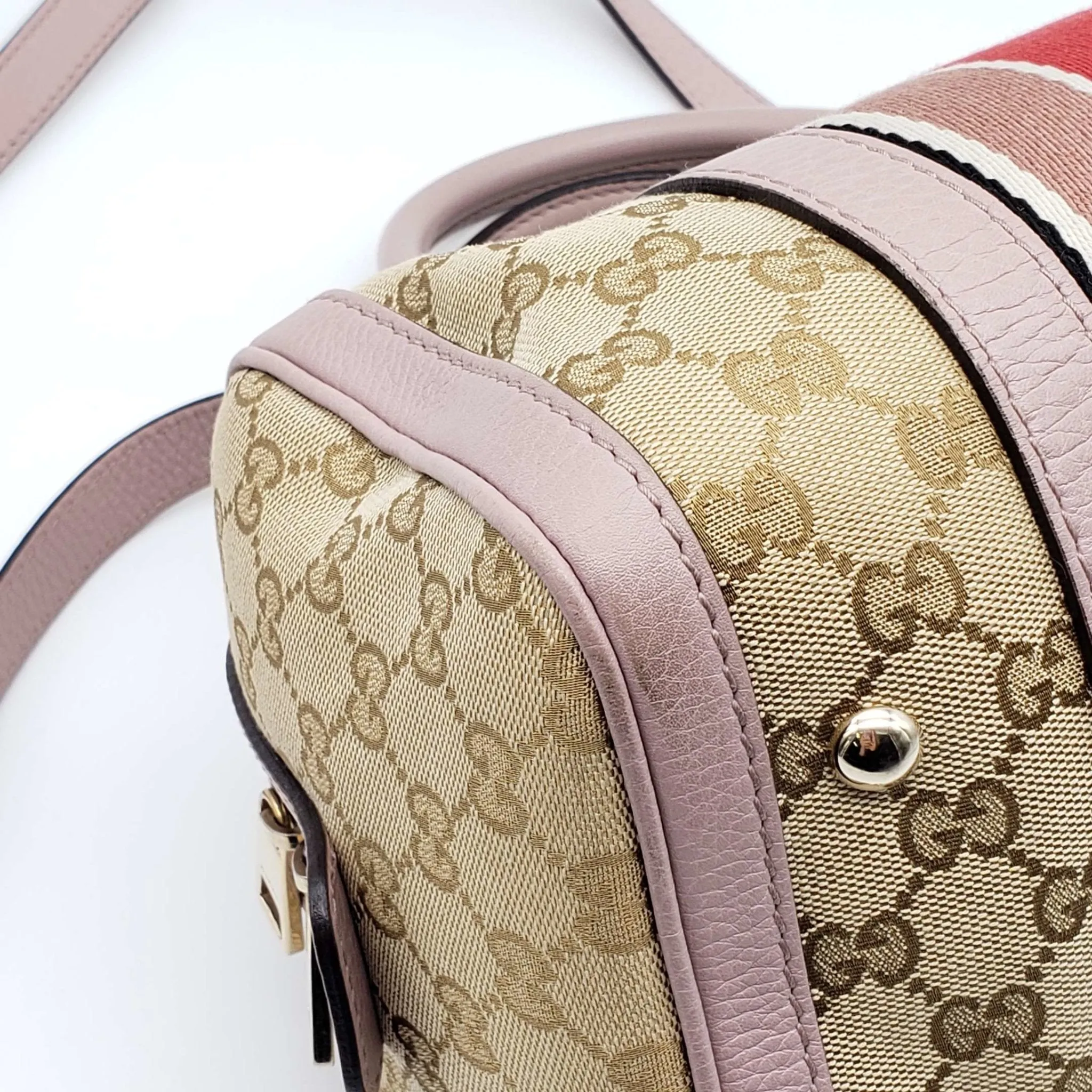 Gucci Canvas Small Vintage Boston Bag