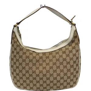 GUCCI Charmy GG Canvas Hobo Bag Beige 153010