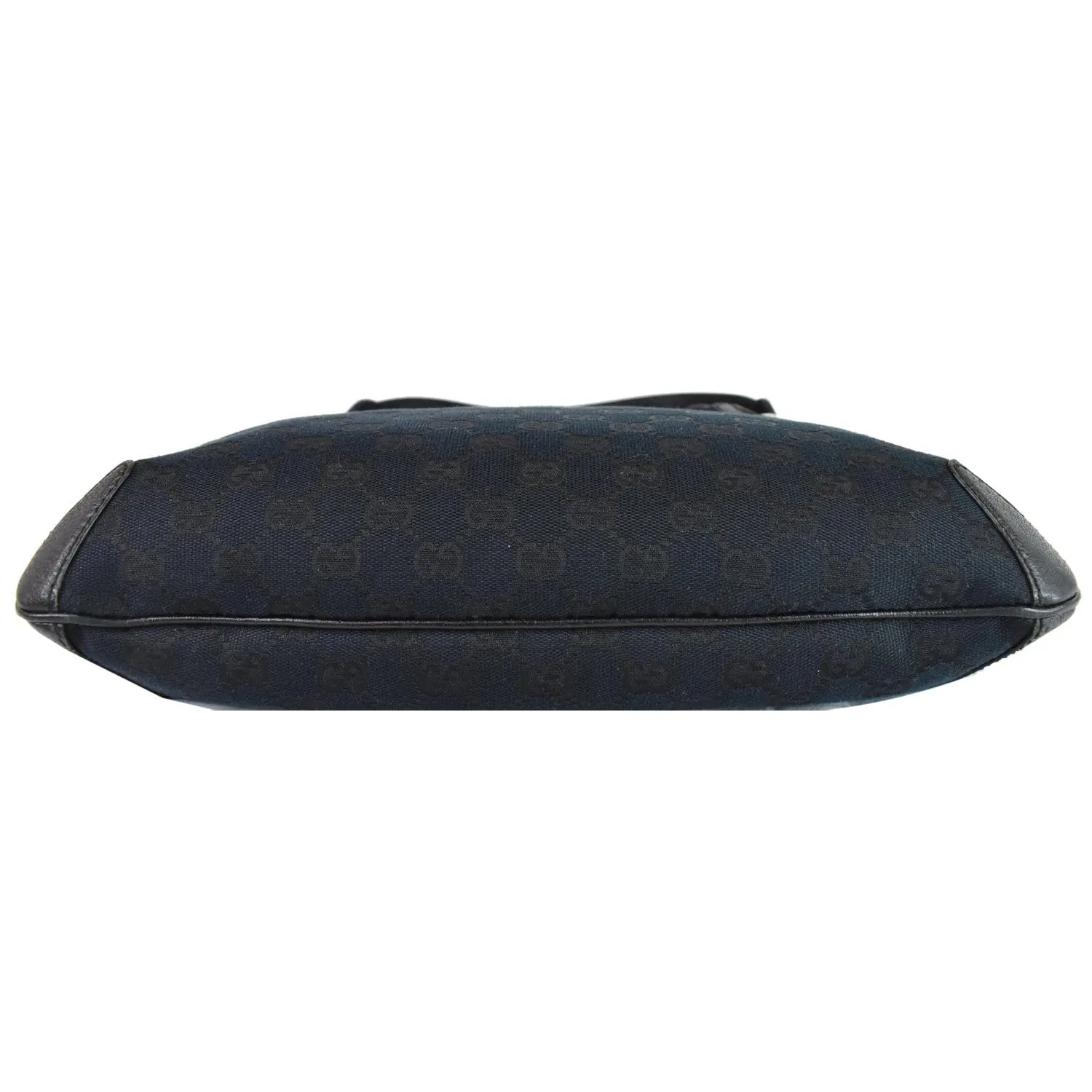 GUCCI Creole Monogram Leather Hobo Bag Black 145826