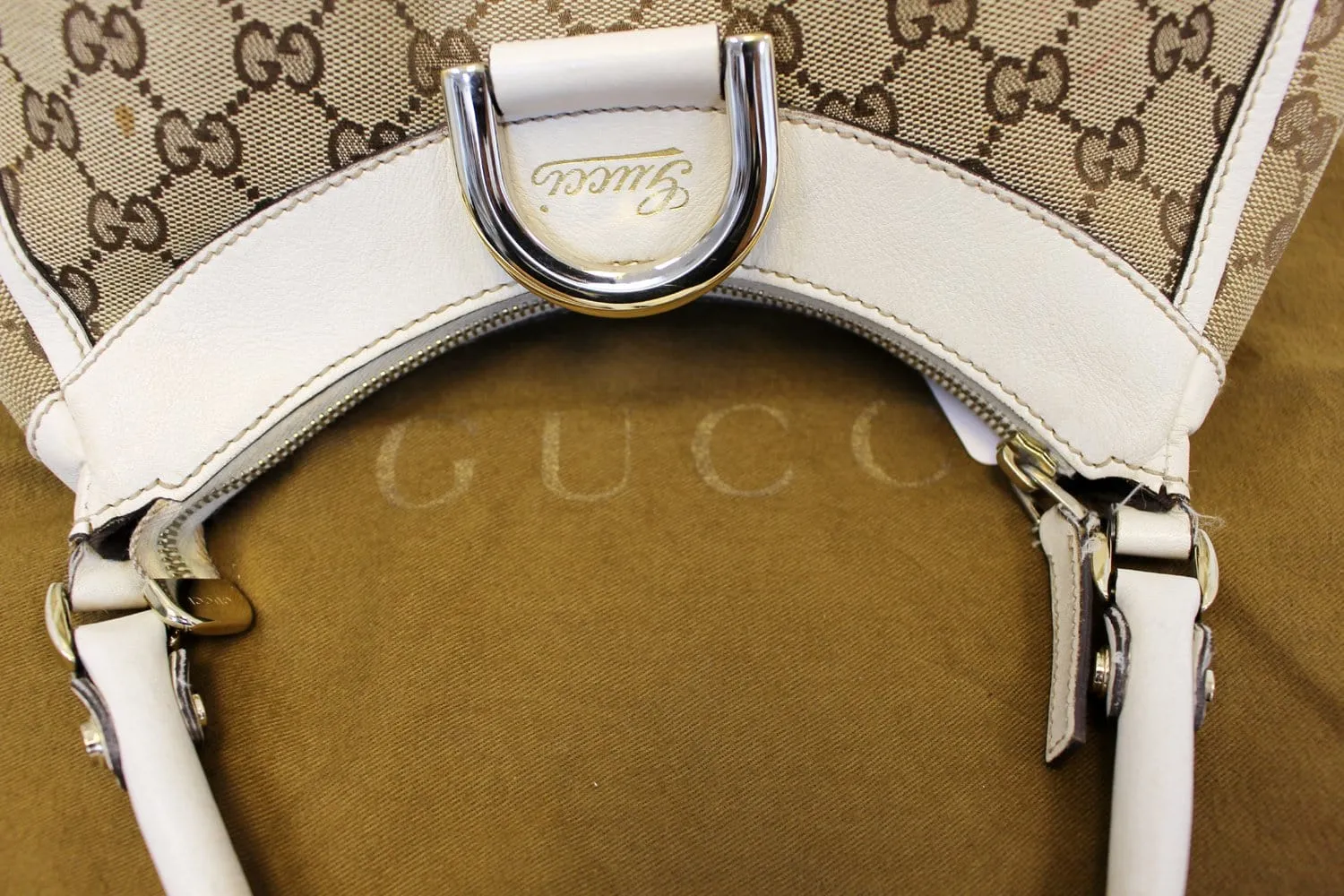 GUCCI GG Monogram Medium D Ring Hobo Bag 190525