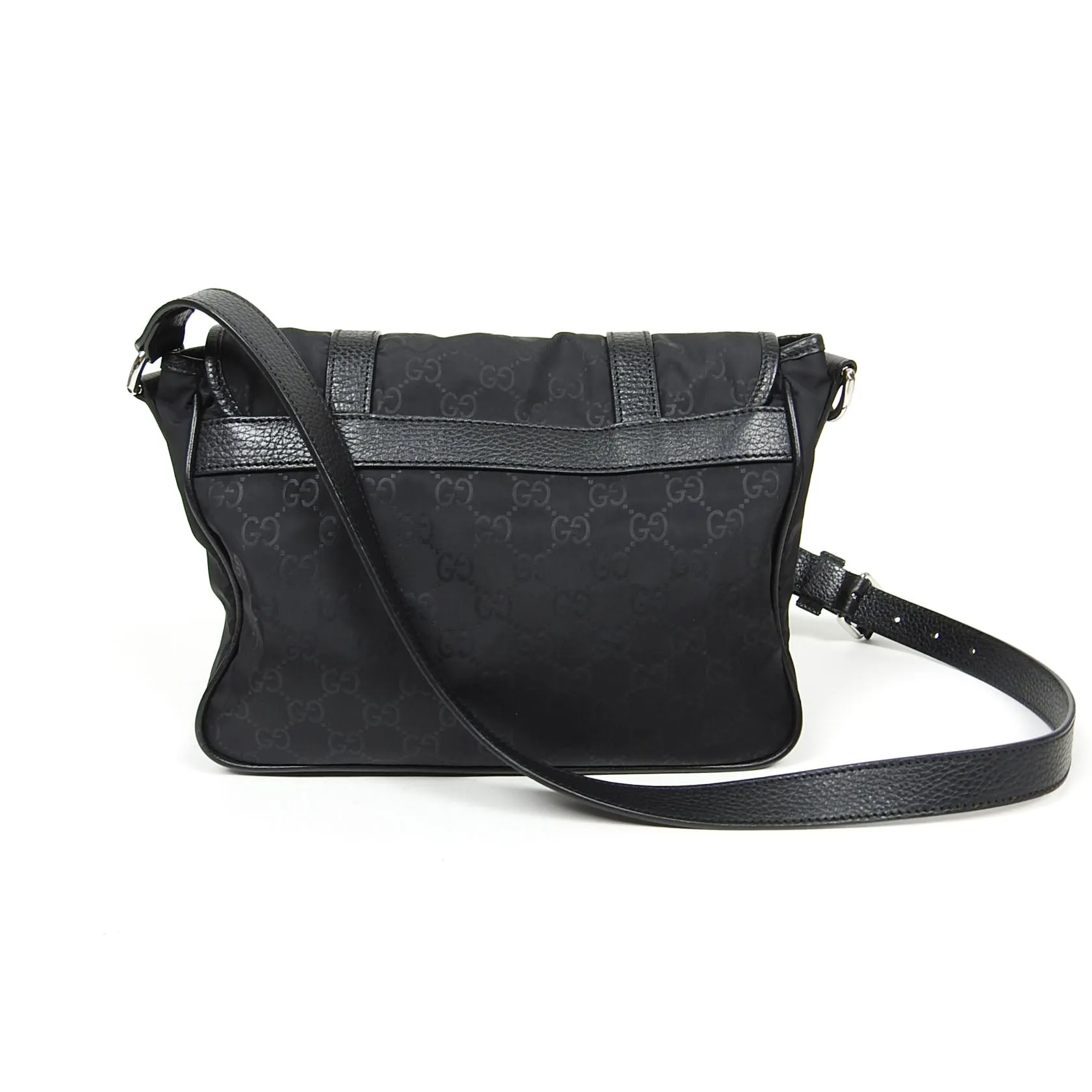 Gucci Guccissma Black Nylon/Leather Crossbody Messenger Bag
