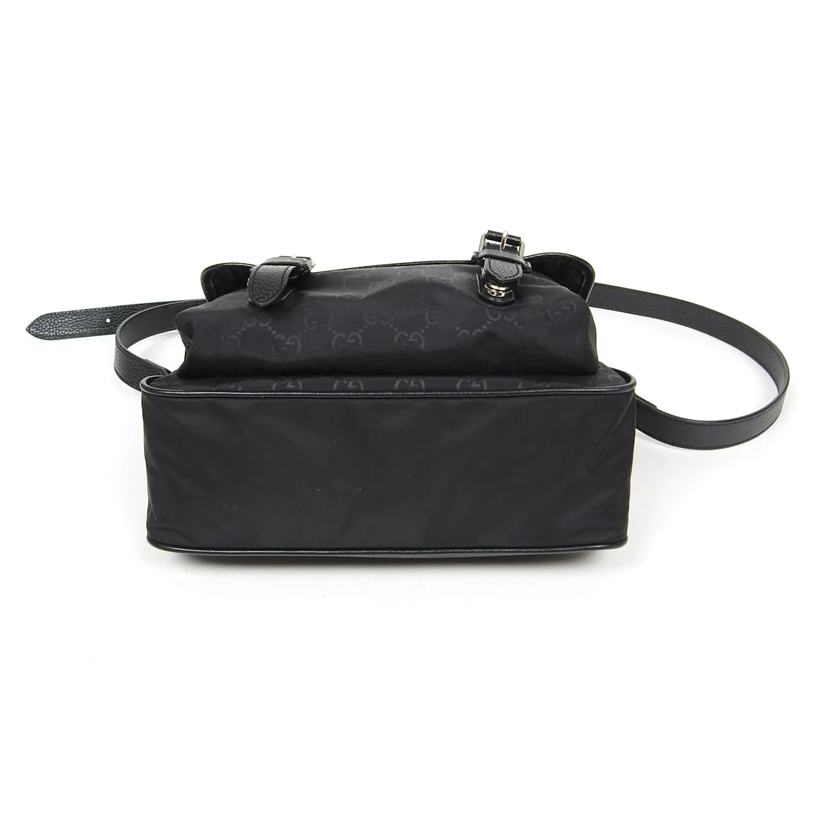 Gucci Guccissma Black Nylon/Leather Crossbody Messenger Bag
