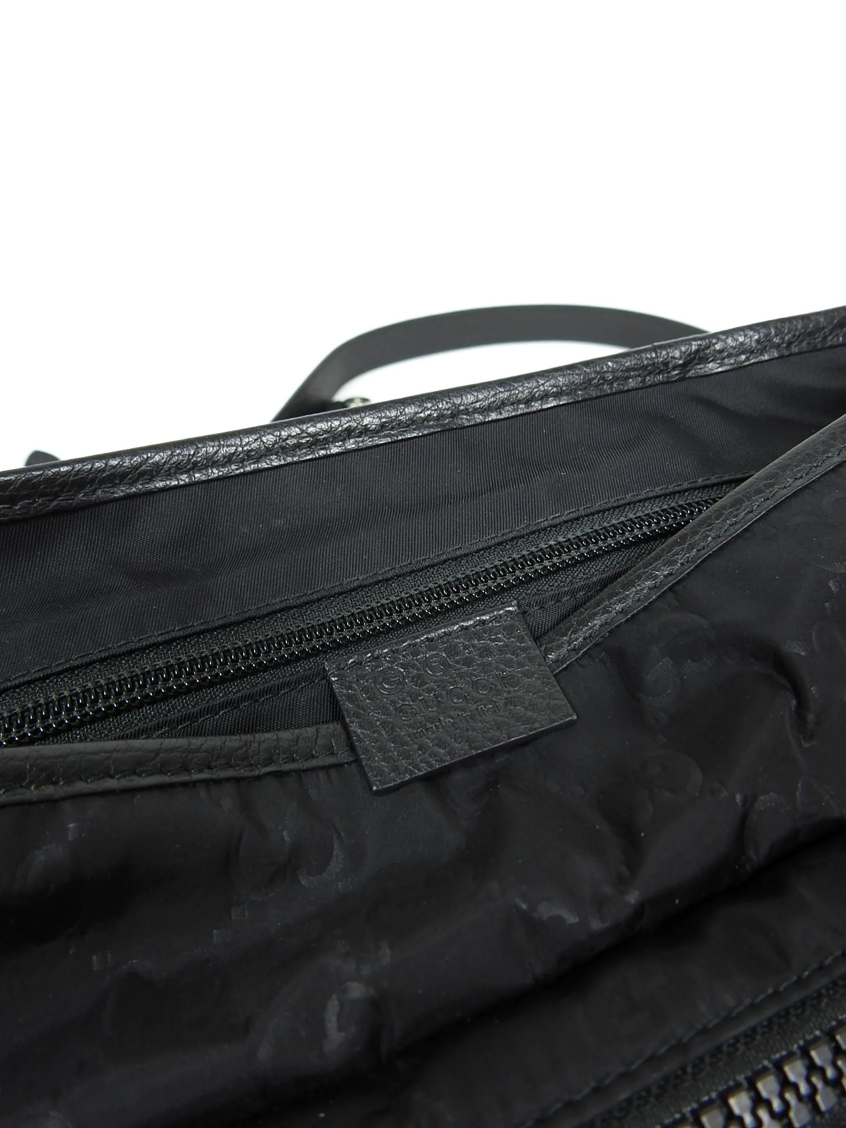 Gucci Guccissma Black Nylon/Leather Crossbody Messenger Bag