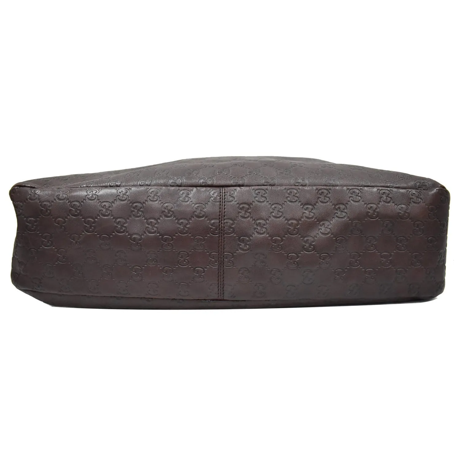 GUCCI Horsebit Large Guccissima Leather Hobo Bag Dark Brown 114900